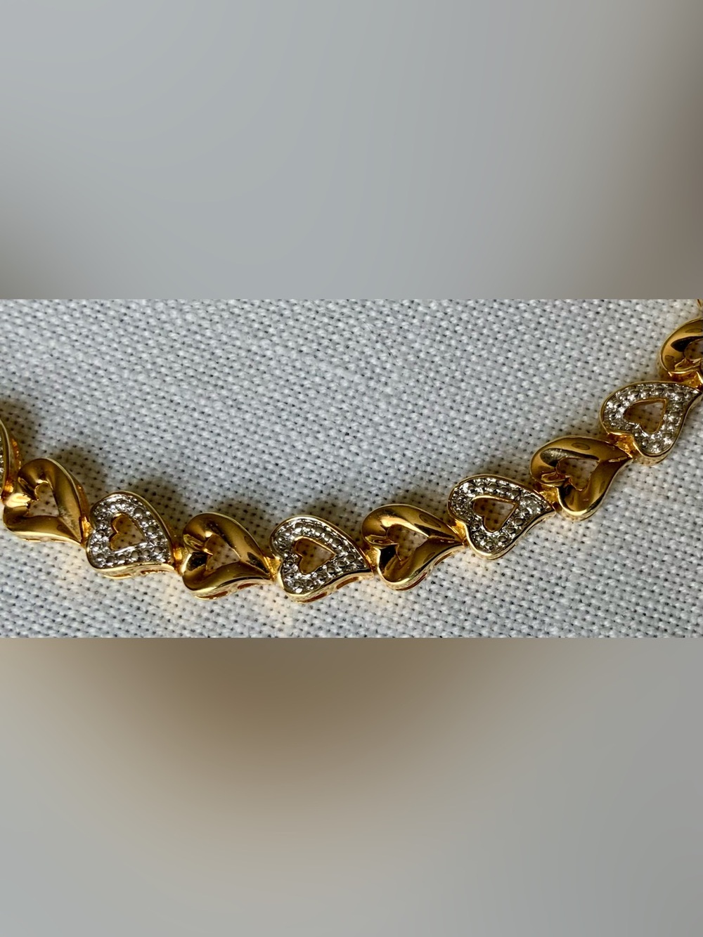 CLOSET CLEAR OUT- JTV 925 Sterling Silver Gold Clad Two Tone Heart Bracelet NWOT - Picture 3 of 9